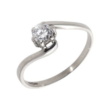 Pre-Owned 9ct White Gold Cubic Zirconia Solitaire Twist Ring