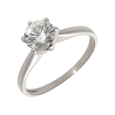 Pre-Owned 18ct White Gold Moissanite Solitaire Ring