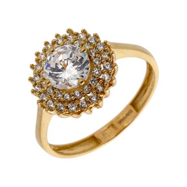 Pre-Owned 18ct Yellow Gold Cubic Zirconia Cluster Ring