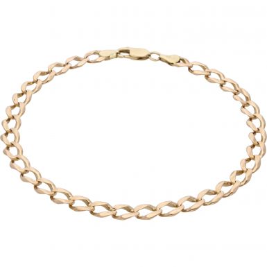 Pre-Owned 9ct Yellow Gold 10.8 Inch Curb Bracelet