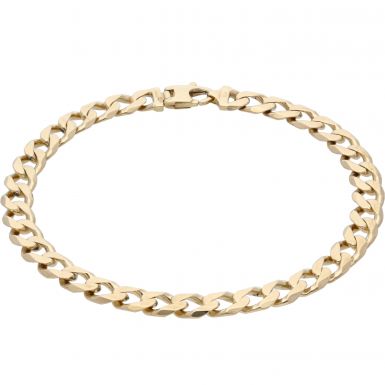 Pre-Owned 9ct Yellow Gold 9.2 Inch Curb Bracelet
