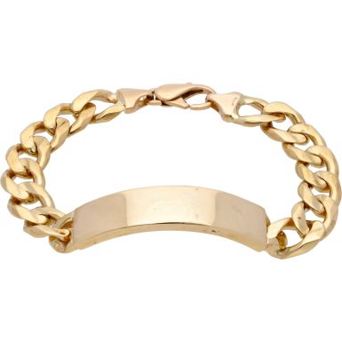 Pre-Owned 9ct Gold 9.5 Inch Identity Bar Curb Link Bracelet
