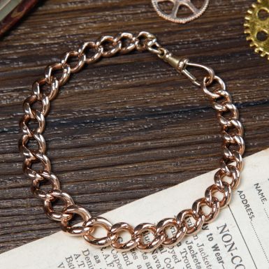 Pre-Owned Vintage Style 9ct Gold Graduated Albert Link Bracelet