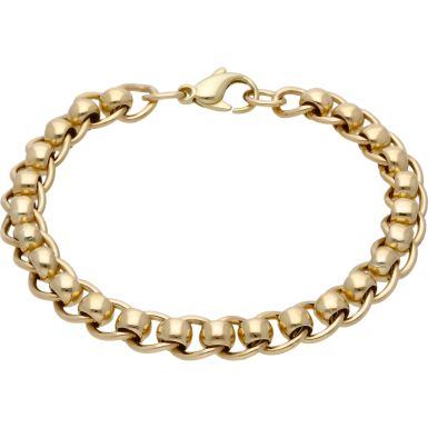 Pre-Owned 9ct Yellow Gold 8.25 Inch Rollerball Link Bracelet