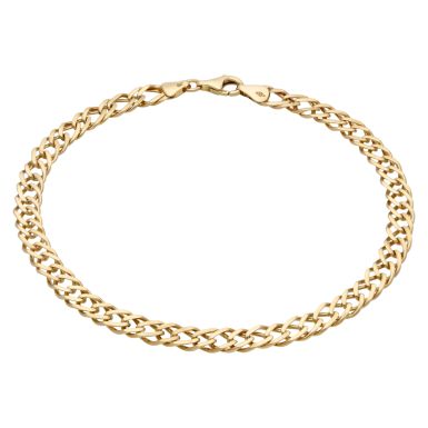Pre-Owned 9ct Yellow Gold 10 Inch Double Curb Bracelet