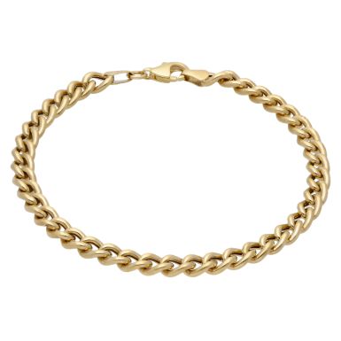 Pre-Owned 9ct Yellow Gold 7.5 Inch Hollow Curb Bracelet