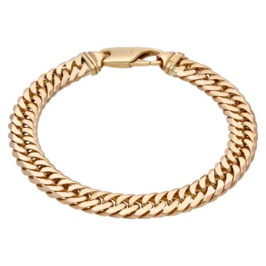 Pre-Owned 9ct Gold 8.25" Heavy Close Tight Curb Link Bracelet