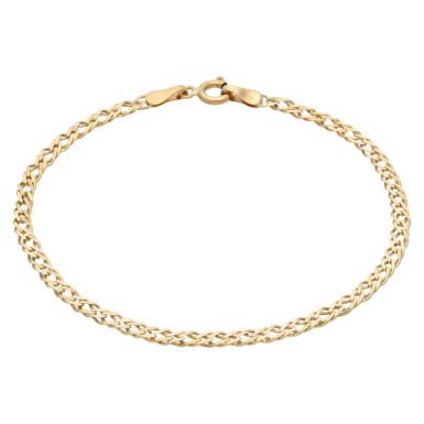 Pre-Owned 9ct Yellow Gold 7 Inch Double Curb Bracelet