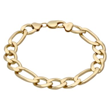 Pre-Owned 9ct Yellow Gold 9.5 Inch Heavy Figaro Bracelet