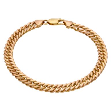 Pre-Owned 9ct Gold 8 Inch Hollow Double Curb Bracelet