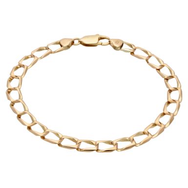 Pre-Owned 9ct Yellow Gold 9 Inch Square Curb Bracelet