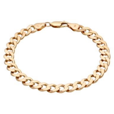 Pre-Owned 9ct Yellow Gold 7.75 Inch Curb Bracelet
