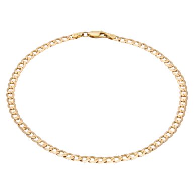 Pre-Owned 9ct Yellow Gold 10.25 Inch Curb Link Anklet