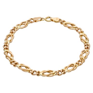 Pre-Owned 9ct Yellow Gold 7.25 Inch Hollow Celtic Link Bracelet