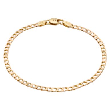 Pre-Owned 9ct Yellow Gold 7 Inch Square Curb Bracelet