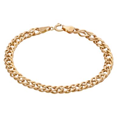 Pre-Owned 9ct Yellow Gold 7 Inch Hollow Double Curb Bracelet