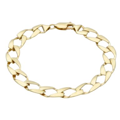 Pre-Owned 9ct Yellow Gold 7.25 Inch Fancy Curb Style Bracelet