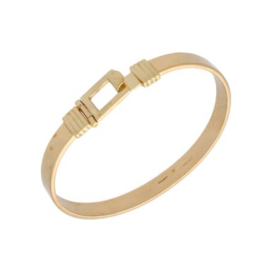 Pre-Owned 9ct Yellow Gold Polished Hookover Bangle