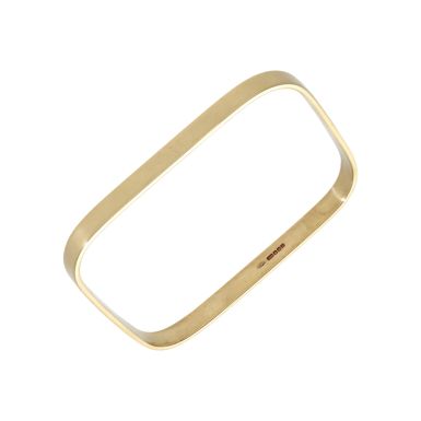 Pre-Owned 9ct Yellow Gold Solid Square Push-On Bangle