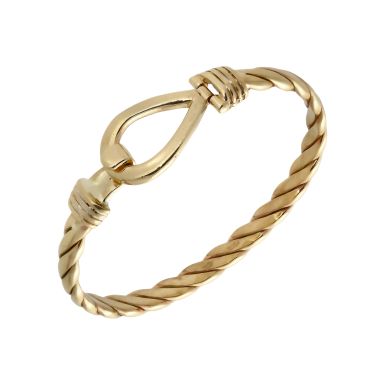 Pre-Owned 9ct Gold Childs Solid Hookover Twist Bangle