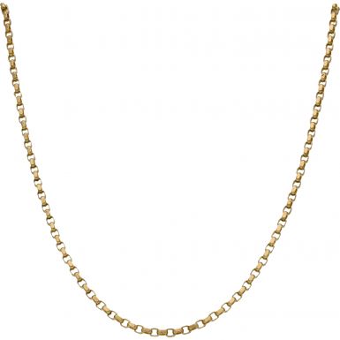 Pre-Owned 9ct Yellow Gold 19 Inch Faceted Belcher Chain Necklace
