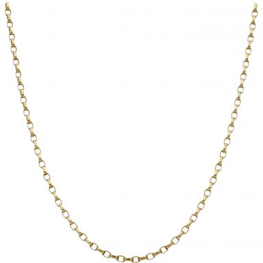 Pre-Owned 9ct Gold 20.5 Inch Faceted Belcher Chain Necklace