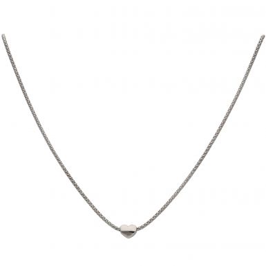 Pre-Owned 18ct White Gold 18 Inch Slider Heart Necklace