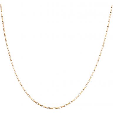 Pre-Owned 9ct Yellow Gold Hollow Paper Link Chain Necklace