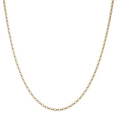 Pre-Owned 9ct Yellow Gold 24 Inch Faceted Belcher Chain Necklace
