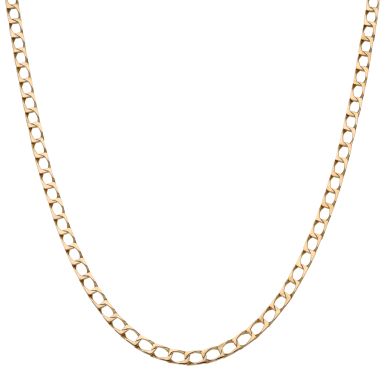 Pre-Owned 9ct Yellow Gold 26 Inch Square Curb Chain Necklace