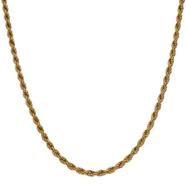 Pre-Owned 9ct Yellow Gold 18 Inch Solid Rope Chain Necklace