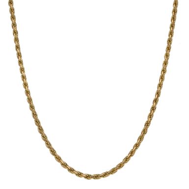 Pre-Owned 9ct Gold 18 Inch Diamond-Cut Rope Chain Necklace