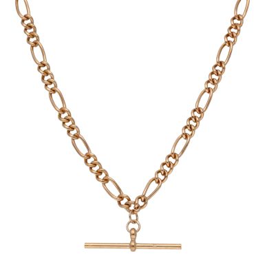 Pre-Owned 9ct Yellow Gold 18 Inch Figaro Link T-Bar Necklace