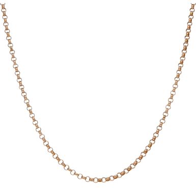 Pre-Owned 9ct Rose Gold 16 Inch Hollow Belcher Chain Necklace
