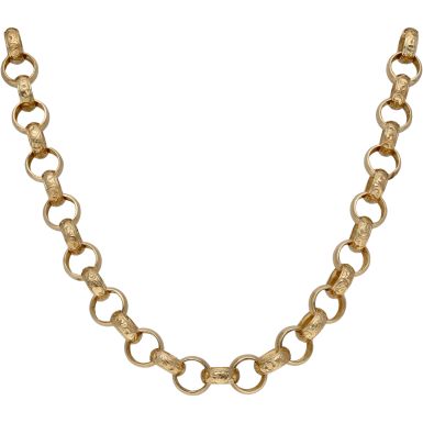 Pre-Owned 9ct Gold 24 Inch Pattern & Polished Belcher Chain