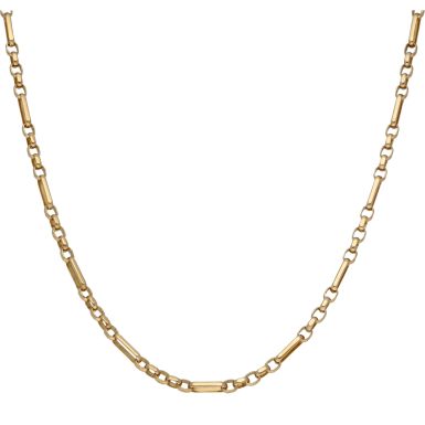 Pre-Owned 9ct Gold 26 Inch Figaro Belcher Link Chain Necklace