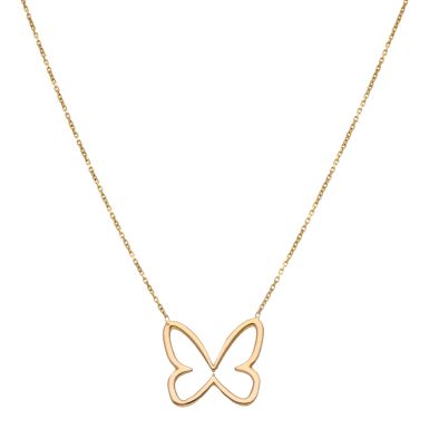 Pre-Owned 18ct Gold 17 Inch Butterfly Necklace