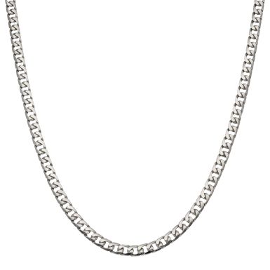 Pre-Owned 9ct White Gold 24 Inch Curb Chain Necklace