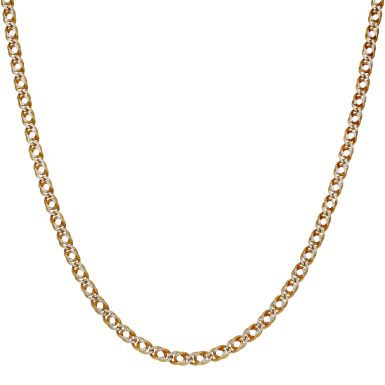 Pre-Owned 9ct Yellow & White Gold Double Curb Chain Necklace