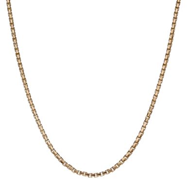 Pre-Owned 9ct Gold 20 Inch Squared Paper Link Chain Necklace