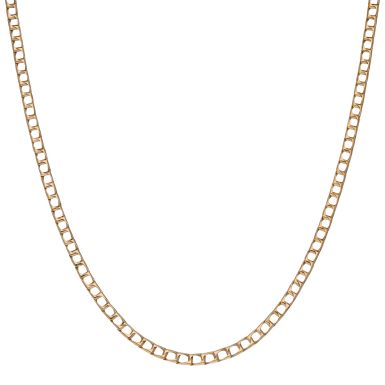 Pre-Owned 9ct Yellow Gold 23.5 Inch Square Curb Chain Necklace