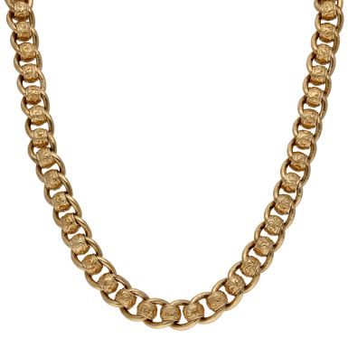Pre-Owned 9ct Gold 20" Heavy Patterned Rollerball Chain Necklace