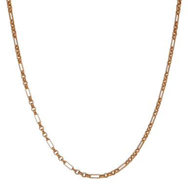 Pre-Owned 9ct Rose Gold 18" Belcher & Bar Link Chain Necklace