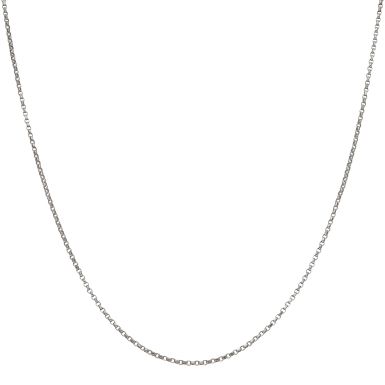 Pre-Owned 9ct White Gold 20 Inch Faceted Belcher Chain Necklace