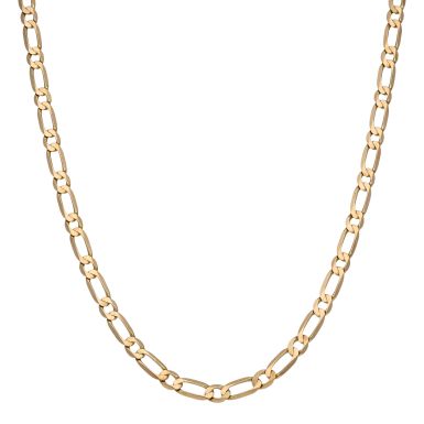 Pre-Owned 9ct Gold 20 Inch 1:1 Long & Short Link Chain Necklace
