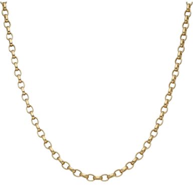 Pre-Owned 9ct Yellow Gold 30 Inch Faceted Belcher Chain Necklace