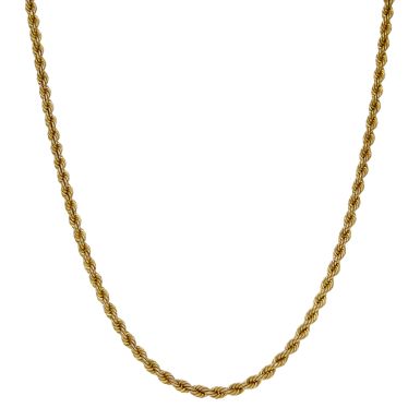 Pre-Owned 9ct Yellow Gold 18 Inch Hollow Rope Chain Necklace