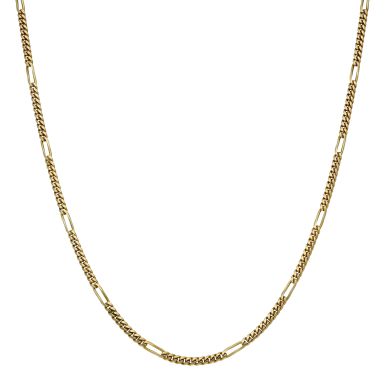 Pre-Owned 14ct Gold 21.5" Fancy Long & Short Curb Chain Necklace