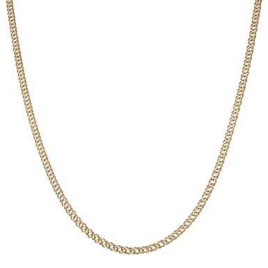 Pre-Owned 9ct Yellow Gold 22 Inch Double Curb Chain Necklace