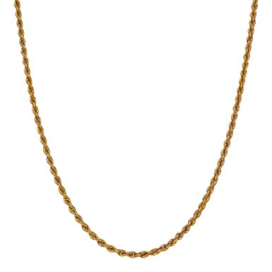 Pre-Owned 9ct Yellow Gold 24 Inch Hollow Rope Chain Necklace